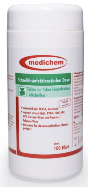 Medichem Schnell-Desinfektionstücher Spenderdose